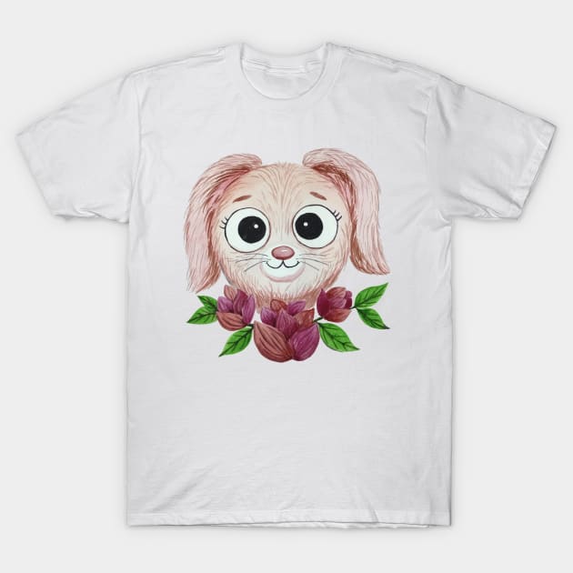 watercolor cute pink rabbit T-Shirt by Keen_On_Colors